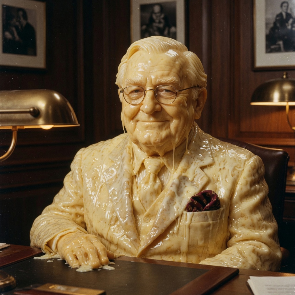 Consigliere Cheese, an entire wise man sculpted from melted cheese